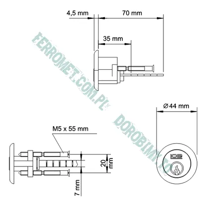 Wkładka cylindryczna LOB WT01 - 3