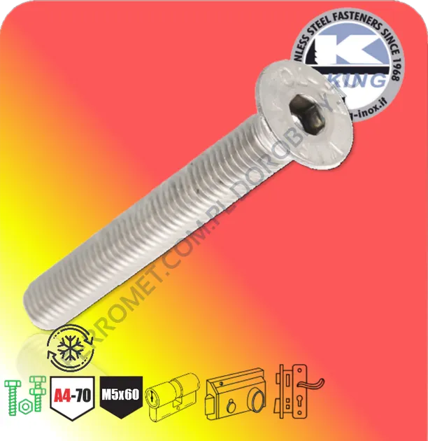 Śruba do wkładki M5x60 | STAL A4
