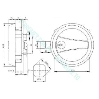 Zamek do szaf metalowych X-8813 (RONIS 231) - 2