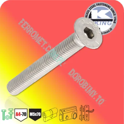 Śruba do wkładki M5x70 stal nierdzewna A4-70