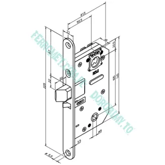Zamek wpuszczany ABLOY LC204, szerokoprofilowy - 2