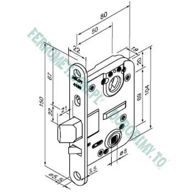 Zamek wpuszczany ABLOY 4190 - 2