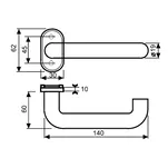 Klamka INOX na owalnym szyldzie, U-form - 2